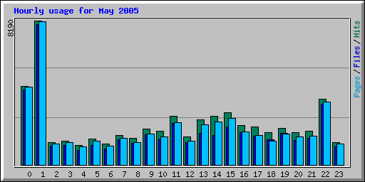 Hourly usage for May 2005