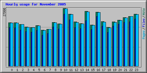 Hourly usage for November 2005