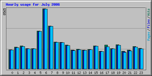 Hourly usage for July 2006