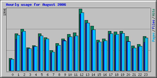 Hourly usage for August 2006