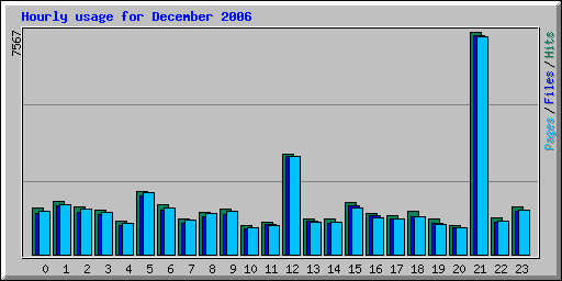 Hourly usage for December 2006