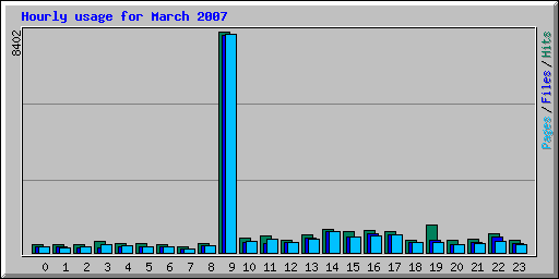 Hourly usage for March 2007
