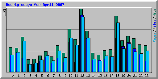 Hourly usage for April 2007