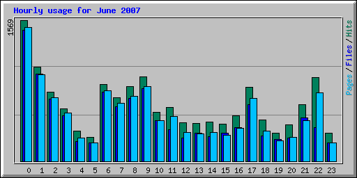 Hourly usage for June 2007