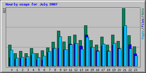 Hourly usage for July 2007