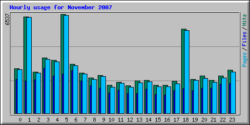 Hourly usage for November 2007