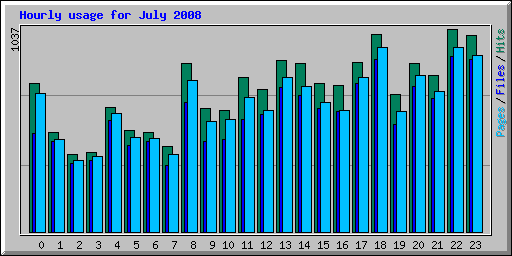 Hourly usage for July 2008