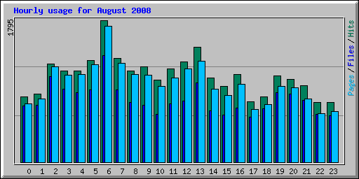 Hourly usage for August 2008