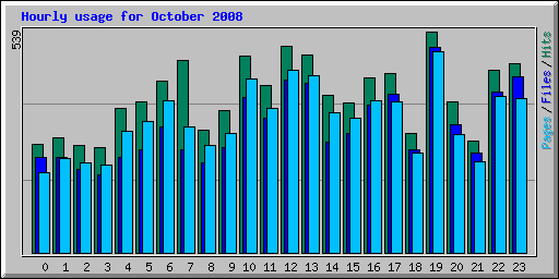 Hourly usage for October 2008