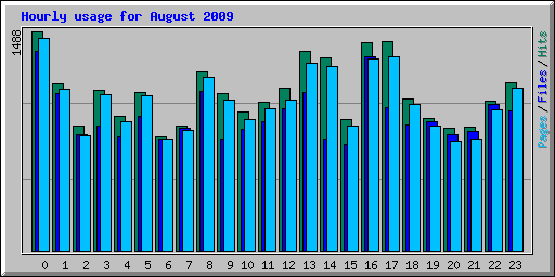Hourly usage for August 2009