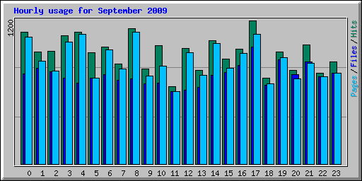 Hourly usage for September 2009