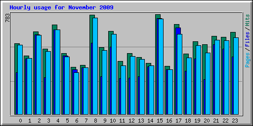 Hourly usage for November 2009