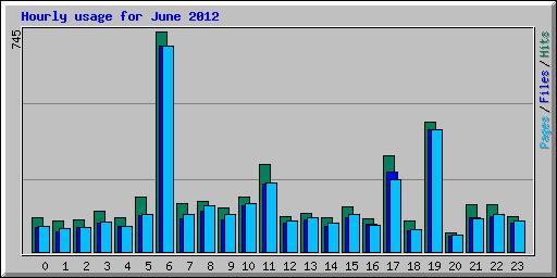 Hourly usage for June 2012