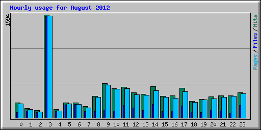 Hourly usage for August 2012