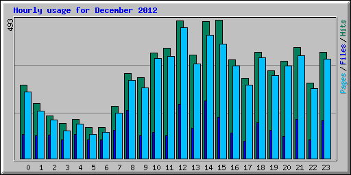 Hourly usage for December 2012
