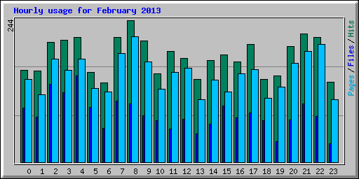 Hourly usage for February 2013