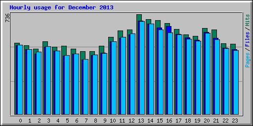 Hourly usage for December 2013