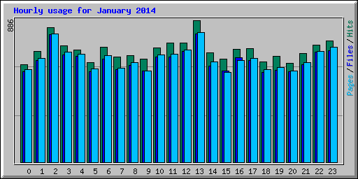 Hourly usage for January 2014