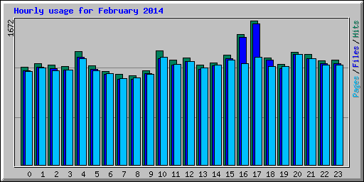 Hourly usage for February 2014