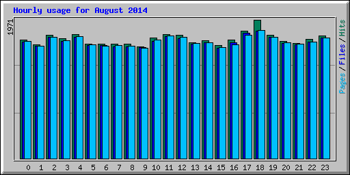 Hourly usage for August 2014