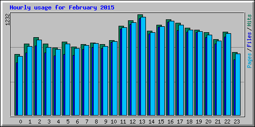Hourly usage for February 2015