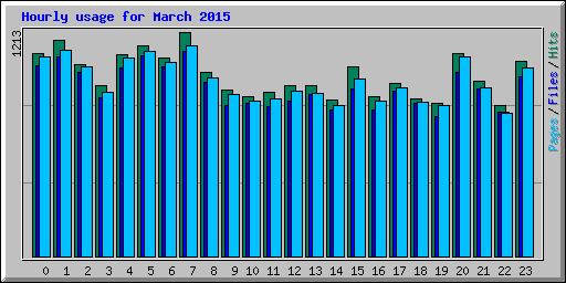 Hourly usage for March 2015