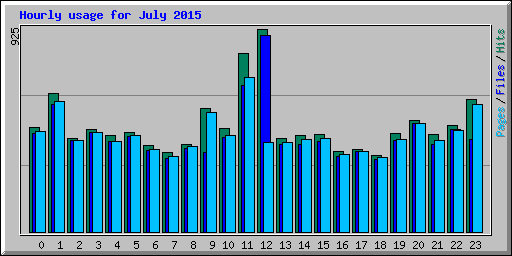 Hourly usage for July 2015