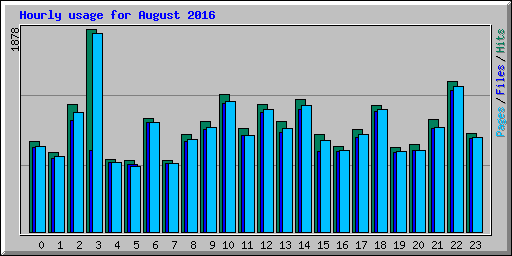 Hourly usage for August 2016