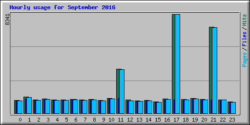 Hourly usage for September 2016