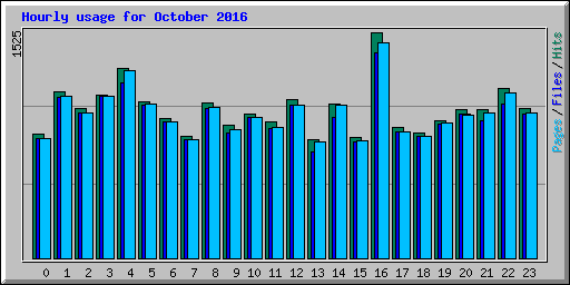 Hourly usage for October 2016