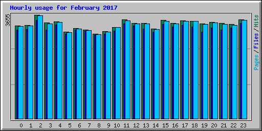 Hourly usage for February 2017