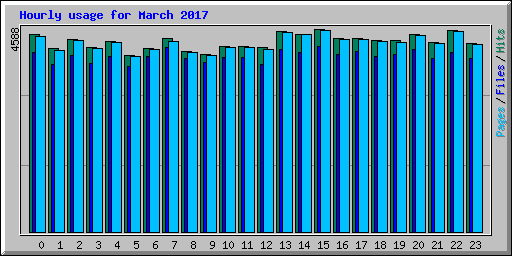 Hourly usage for March 2017