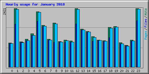 Hourly usage for January 2018