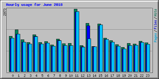 Hourly usage for June 2018