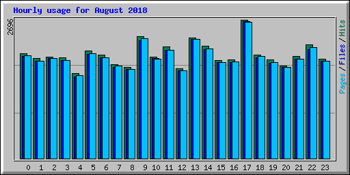 Hourly usage for August 2018