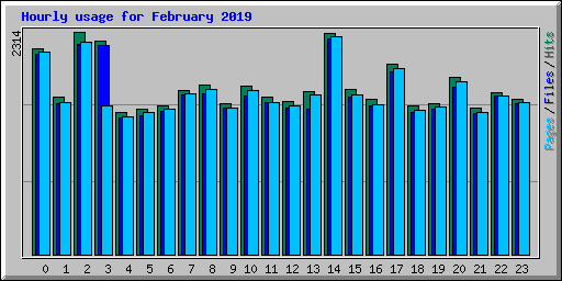 Hourly usage for February 2019