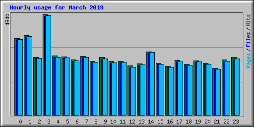 Hourly usage for March 2019