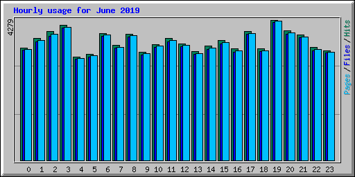 Hourly usage for June 2019