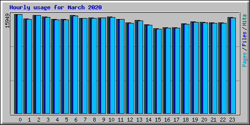 Hourly usage for March 2020