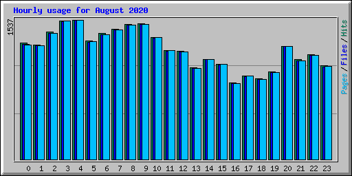 Hourly usage for August 2020